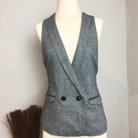 GAP Jackets & Blazers - GAP Herringbone Gray Vest